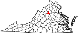 Map of Virginia highlighting Greene County