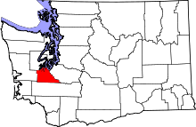 State map highlighting Thurston County