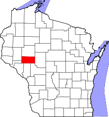 State map highlighting Eau Claire County