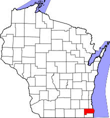 State map highlighting Racine County