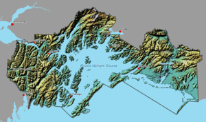 A map showing the extent of the Chugach National Forest