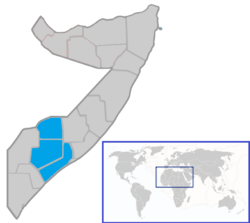 Location of the South West State within Somalia
