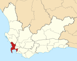 The City of Cape Town is located in the south-western corner of the Western Cape province.