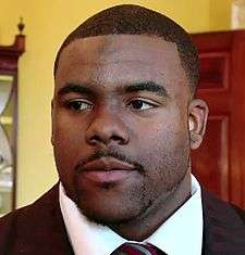 A picture of Mark Ingram at the White House.
