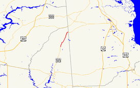 A map of the inland Eastern Shore of Maryland showing major roads.  Maryland Route 311 runs from Goldsboro to Marydel.