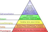 Pyramid diagram illustrating Maslow's theory of needs