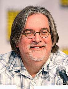 A colored photograph of a Matt Groening.
