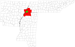 Map of Memphis Metropolitan Area