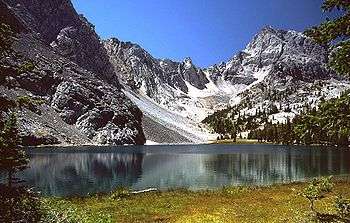 A photo of Mount Idaho and Merriam Lake