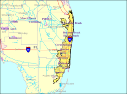 Map of Miami metropolitan area