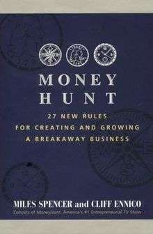 The cover of the book, MoneyHunt.