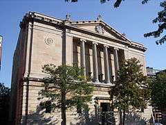 View of the front facade of the Montreal Masonic Memorial Temple