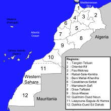 Alternate proposal with Figuig Province in Oriental (2) instead of Drâa-Tafilalet (8)
