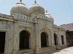 Large, white mausoleum