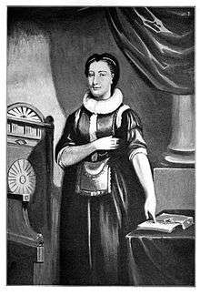 portrait of Elizabeth Aldworth as a young woman wearing a masonic apron