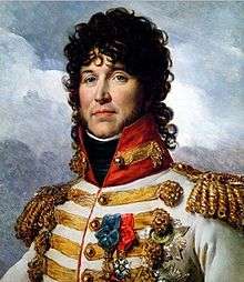 Portrait of Marshal Joachim Murat in a flashy white uniform with lots of gold braid