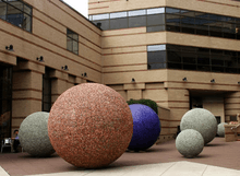 Various colored spheres made of glass tesserae and Carnelian stone