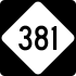 NC Highway 381 marker