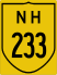 National Highway 233 marker