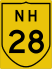 National Highway 28 marker