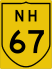 National Highway 67 marker
