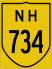 National Highway 734 marker