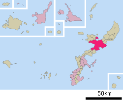 map of Katsuyama, Okinawa.