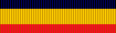 Horizontal blue, then yellow, then red stripes