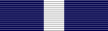 A navy blue ribbon with a thick white stripe down the middle