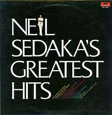 Polydor release of Neil Sedaka's Greatest Hits from outside of the United States