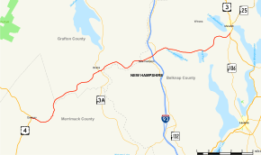Map of New Hampshire Route 104