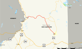 Map of New Hampshire Route 110