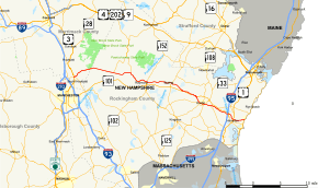 Map of New Hampshire Route 27