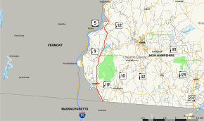 Map of New Hampshire Route 63