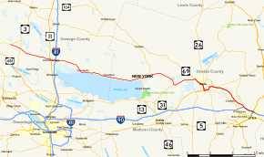 Map of New York State Route 49