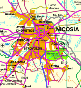 Map of Greater Nicosia