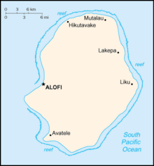 Location of Alofi on a map of Niue