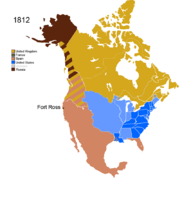 Map showing Non-Native Nations Claim over NAFTA countries c. 1812