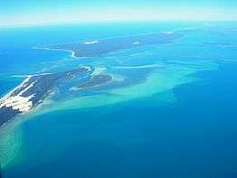 Moreton Island and North Stradbroke Island from the air