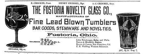 1891 advertisement for glass company