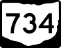 State Route 734 marker