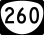 Oregon Route 260 marker