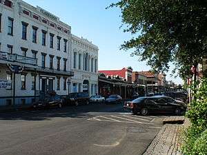 Photograph of a street in the Old Sacramento Historic District.