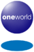 A blue orb with the word Oneworld in the middle and a blue disc below