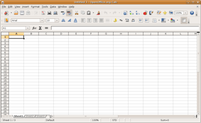 basic spreadsheet with toolbar