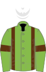 Light green, brown braces and armlets, white cap