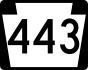 PA Route 443 marker
