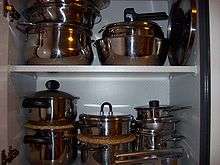 Pots in a cabinet