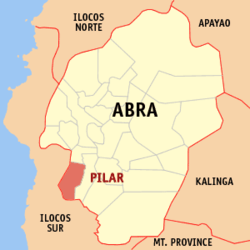 Map of Abra showing the location of Pilar