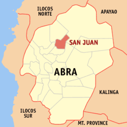 Map of Abra showing the location of San Juan
